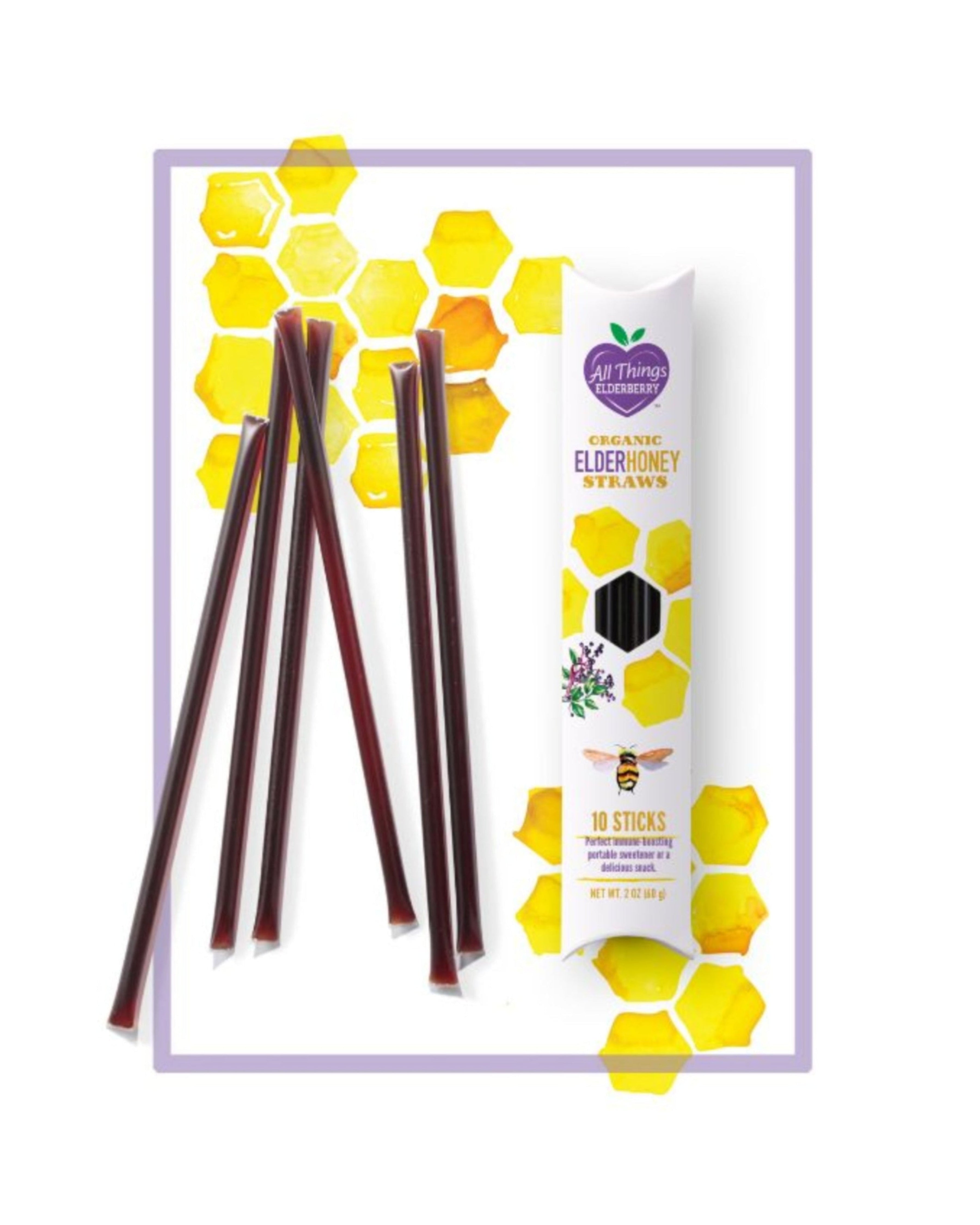 Elderberry Infused Honey Jar and Sticks