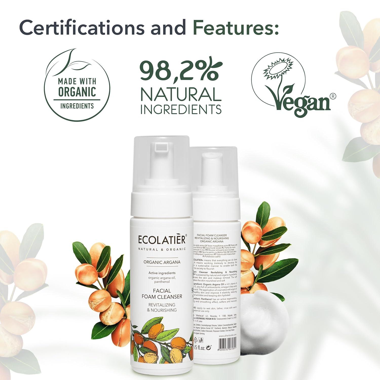x-Facial Foam Cleanser Revitalizing & Nourishing  Organic Argana
