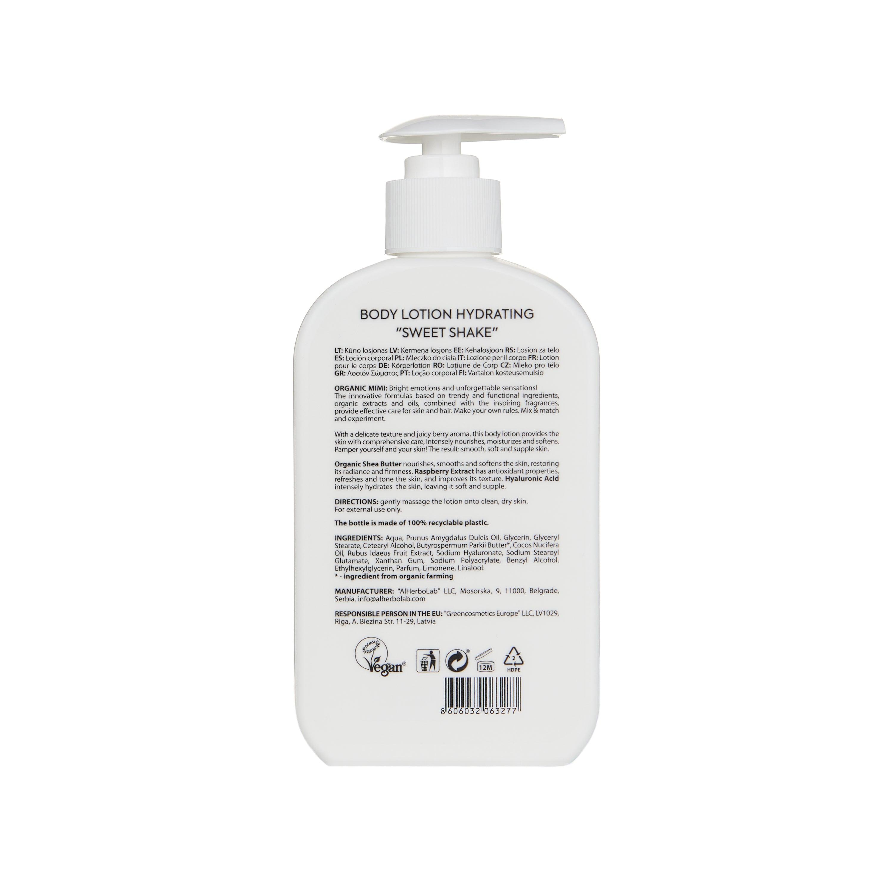 ORGANIC MIMI, BODY LOTION HYDRATING SWEET SHAKE, 300 ml