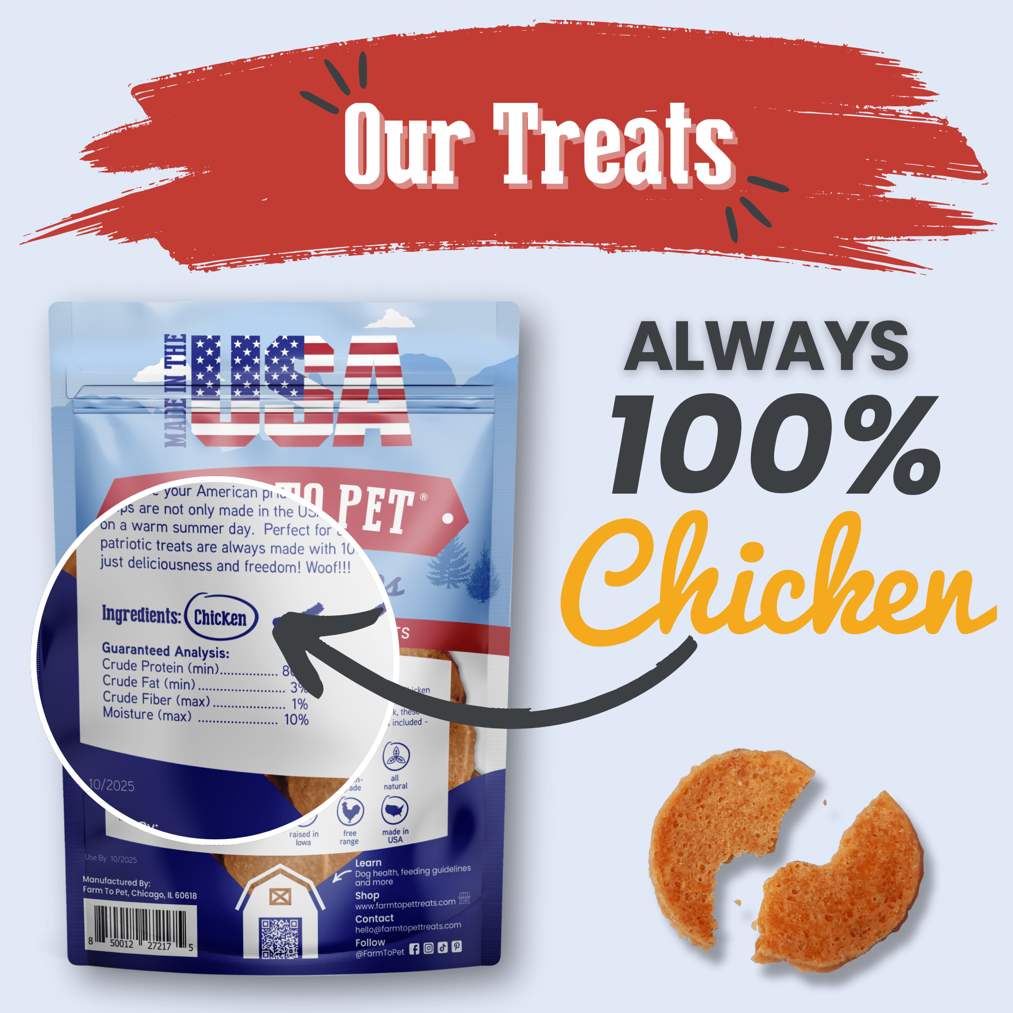 Americana Chicken Chips USA-made dog treats