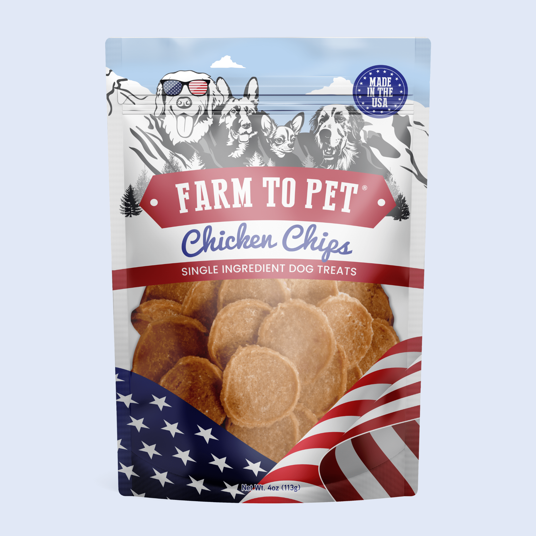 Americana Chicken Chips USA-made dog treats