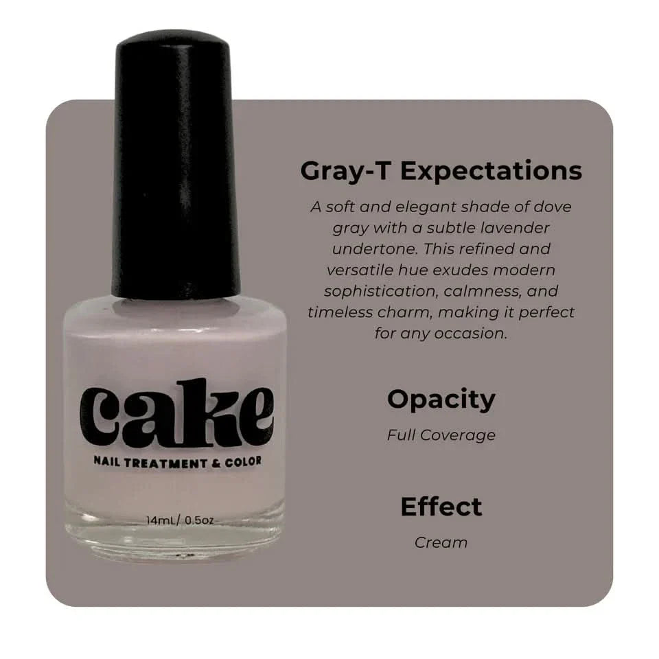 CAKE Nail Strengthening Polish - Gray-T' Expectations