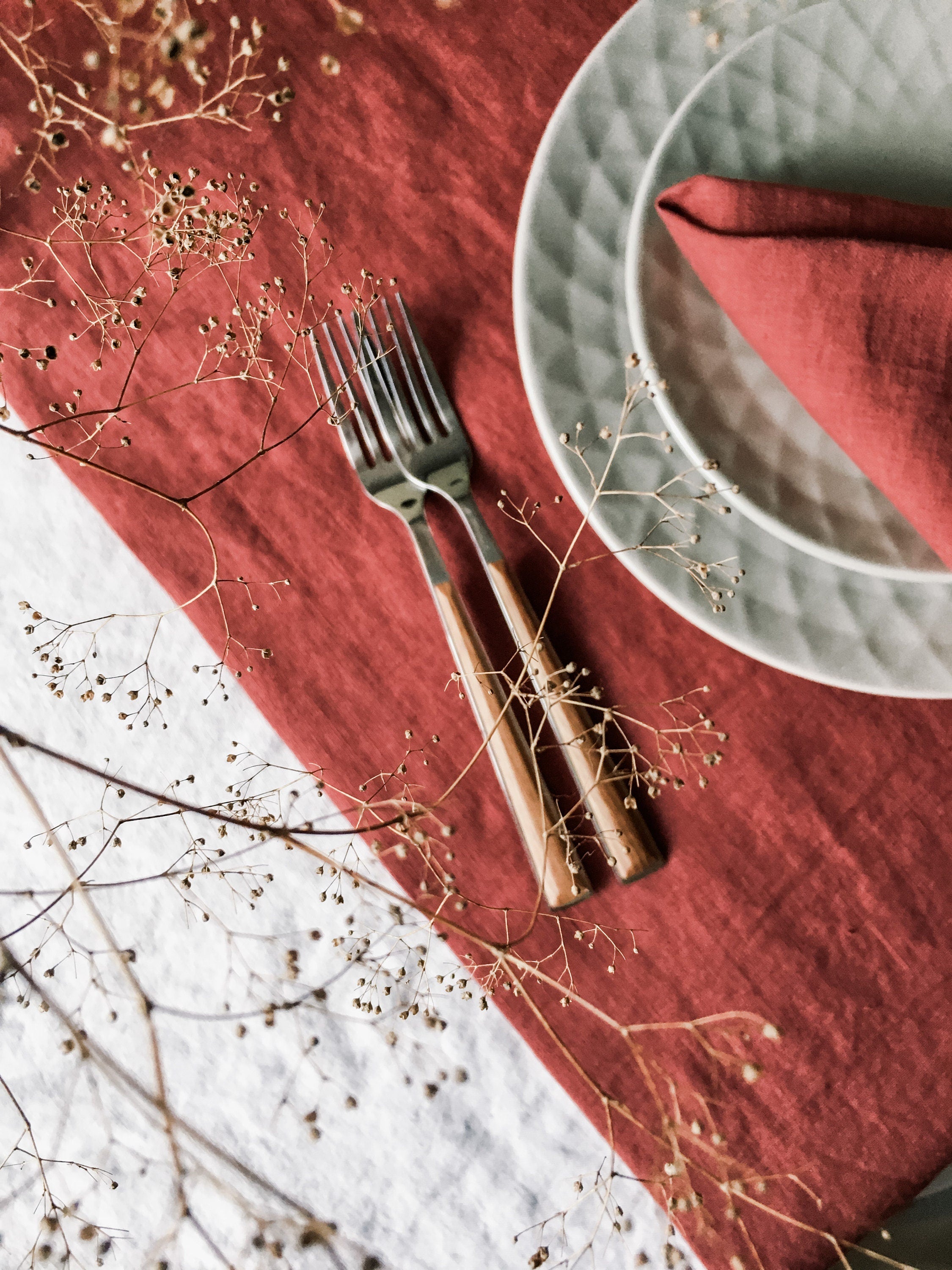 Linen Bundle: Runner & 6 Napkins (Russet)