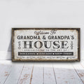 Grandma & Grandpas House Canvas Sign | Personalizable Grandparent Gift